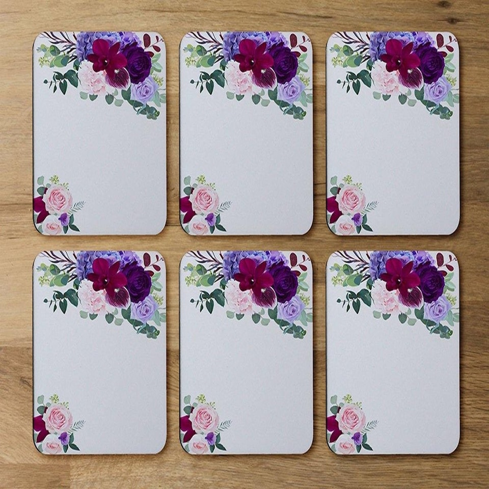 image 1 of Pink & Purple Roses (Coaster)