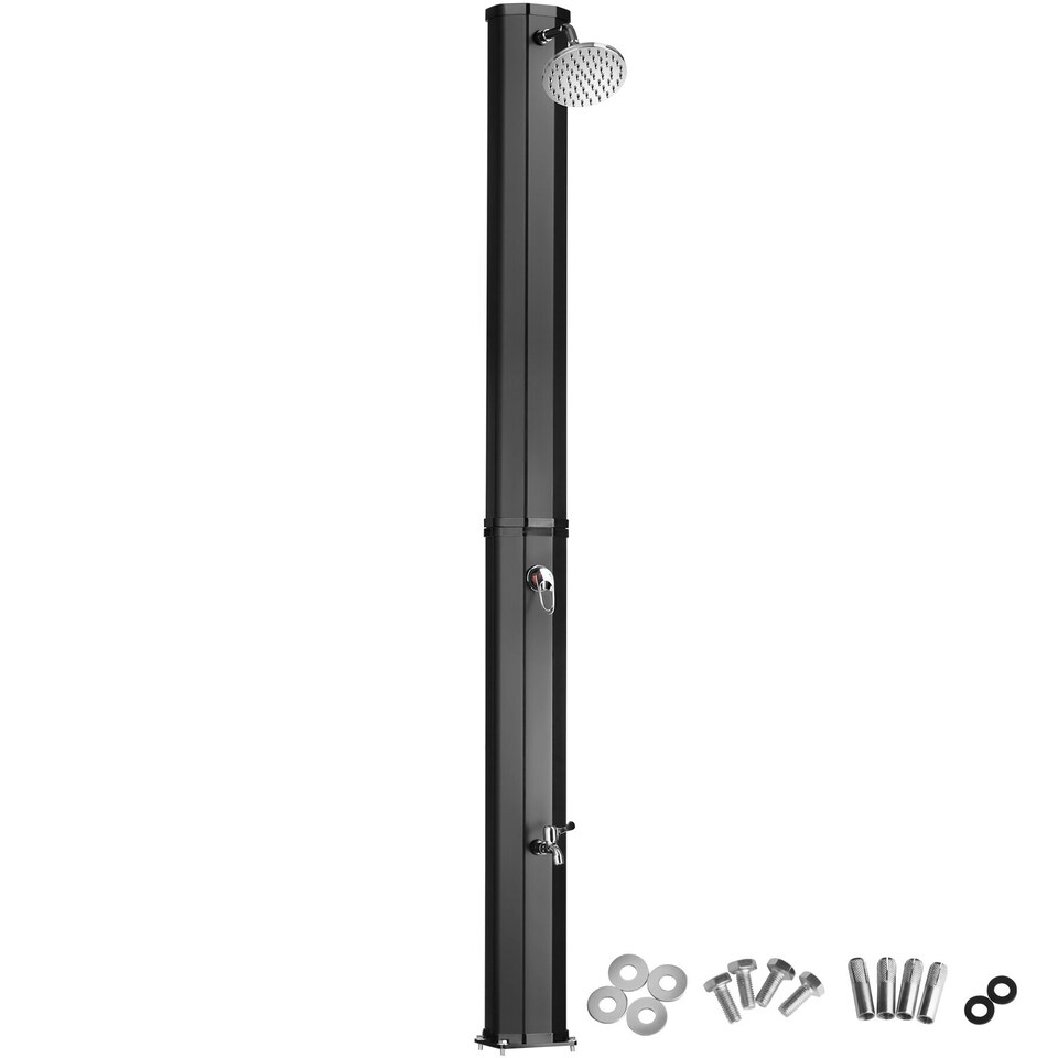 image 1 of Solar Shower Ofanto - 35 litre, warm water, rain shower head, including tap | Black | black | 44,50 x 18 x 217 cm | 1