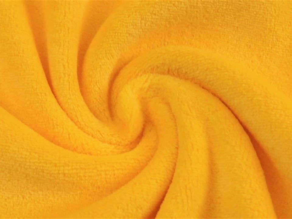 Minerva Core Range Yellow Cotton Velour Stretch Knit Fabric for Dressmaking, 150cm / 59" Wide - per metre