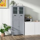 image 3 of COSTWAY Bathroom Storage Cabinet Floor Organizer Grey Grey