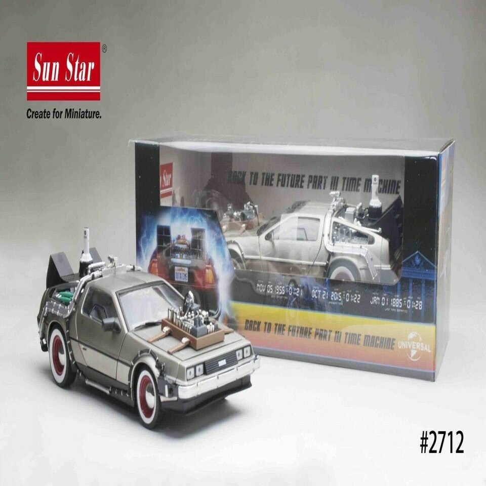 image 1 of Back To The Future III Time Machine 1:18 Scale Sun Star 2712