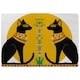 image 1 of Illustration Of Black Egyptian Cats With Papyrus Rug | Multi