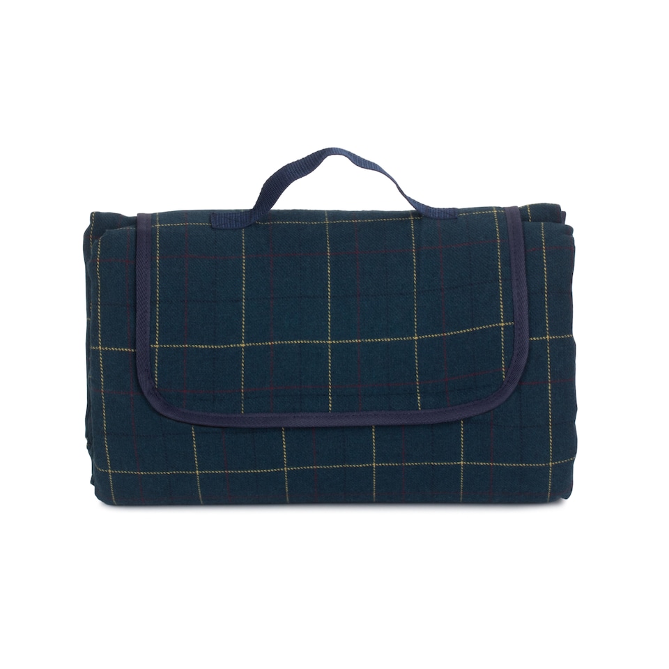 image 1 of Luxury Blue Tweed Picnic Blanket | Blue | Blue