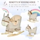 image 6 of HOMCOM Kids Rocking Horse, Children Plush Ride On Donkey Animal Rocker with Sound, Wood Base Seat, Safety Belt, Baby Toy Rocker for Toddler 18 - 36 Months, Grey