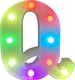 image 1 of Battery Operated RGB Letter   With Remote Control Letter Q