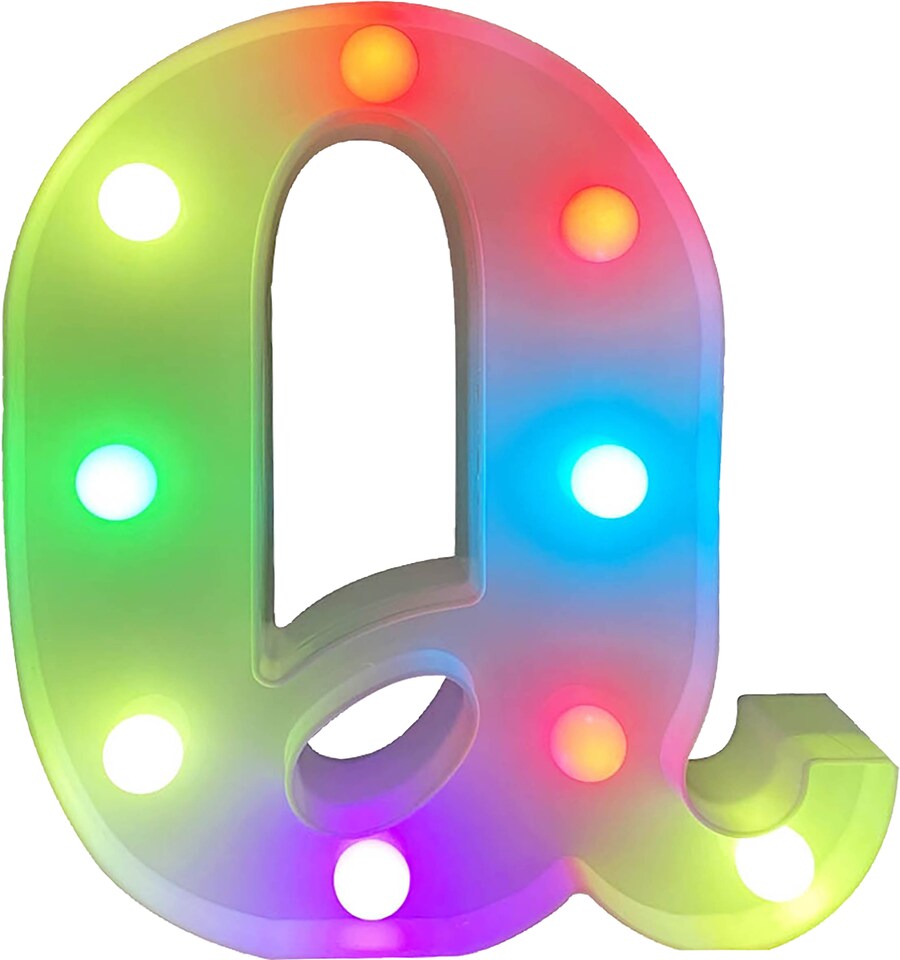 image 1 of Battery Operated RGB Letter With Remote Control Letter Q