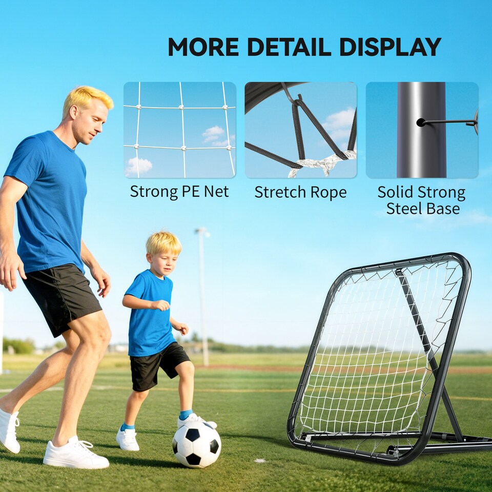 image 1 of HOMCOM Angle Adjustable Rebounder Net Goal Training Set Football, Baseball