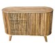 image 2 of Slatted One Door 3 Drawer Sideboard - Mango Wood - L45 x W118 x H80 cm - Mango Light Finish - Assembly Required | Brown