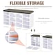 image 10 of Multi-Storage Shoe Rack w/ 14 Compartments Cushion Moving Shelves for Home Yellow