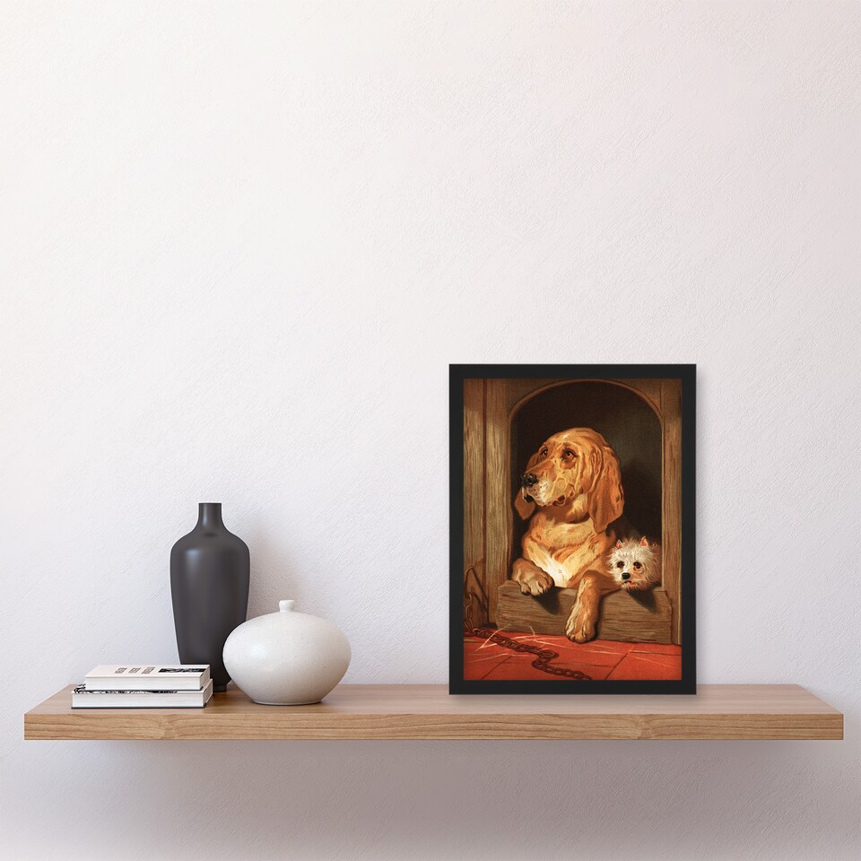 image 1 of Sir Edwin Landseer Framed Wall Art Dignity and Impudence Dog Portrait Home Décor