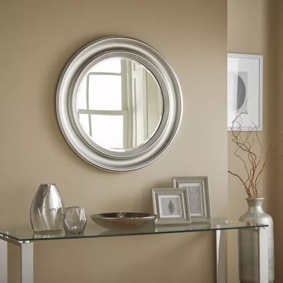 image 1 of Hamilton Round Wall Mirror Silver | H 66cm x L 66cm X W 3cm