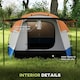 image 5 of Outsunny 2-3 Man Camping Tunnel Tent with Bedroom and Living Room, Orange 
