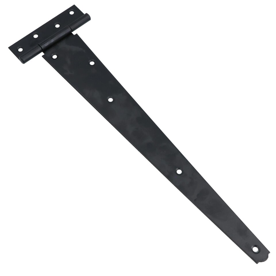 image 1 of 16in / 400mm Heavy Duty T Tee Hinges For Shed + Garden Gates Black Finish 2pc