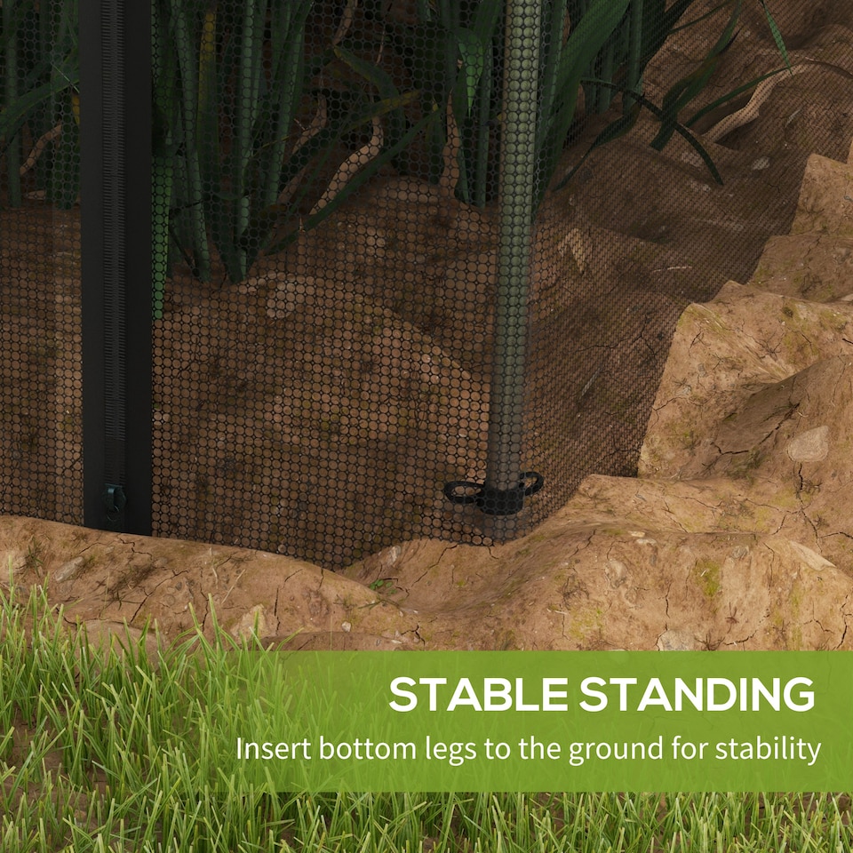 image 1 of Outsunny Fruit Cage, Plant Protection Tent, 1.2 x 3.6 x 1.9m, Black