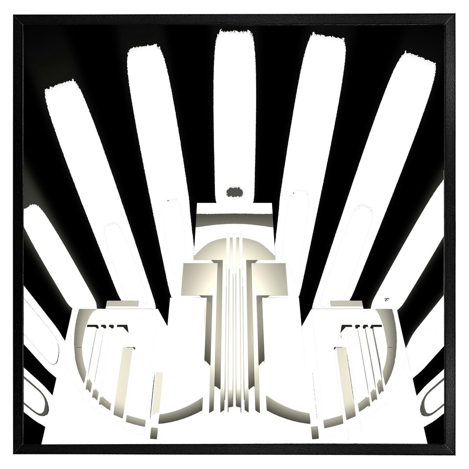 image 1 of Art deco skyscraper in black & white (Picture Frame) Grey | L