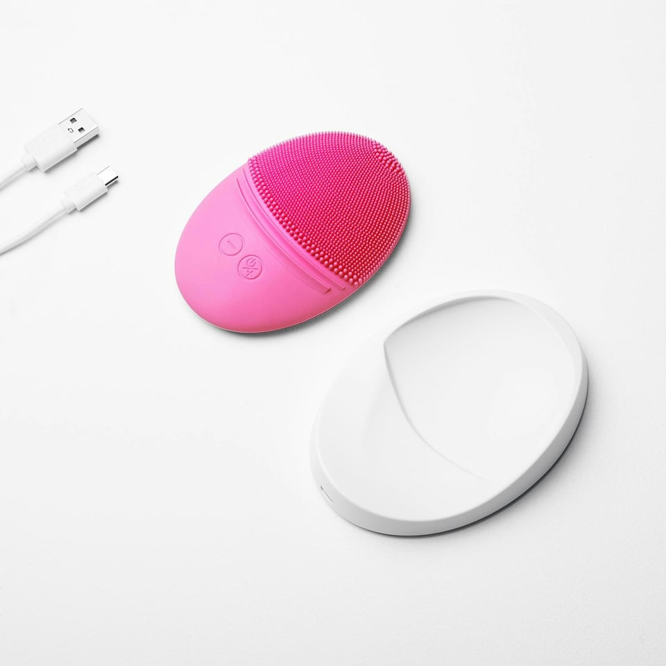 image 1 of Envie Compact, Portable and Waterproof Facial Exfoliator for Women, Pink