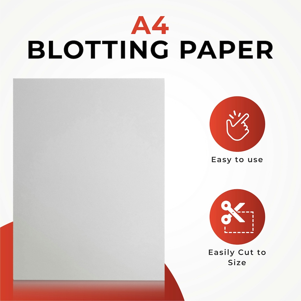 image 1 of Pack of 48 A4 Blotting Paper Sheets by Janrax | White | A4