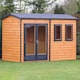 image 3 of Shire 10 x 10 Feet Double Door with Two Opening Windows Dip Treated Garden Studio Summerhouse Brown