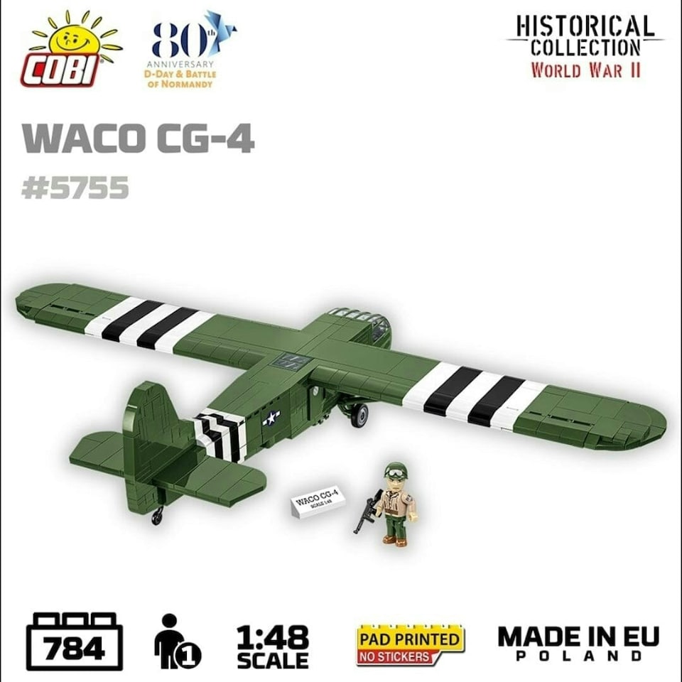 image 1 of Waco CG-4 brick glider model - COBI 5755- 784 bricks