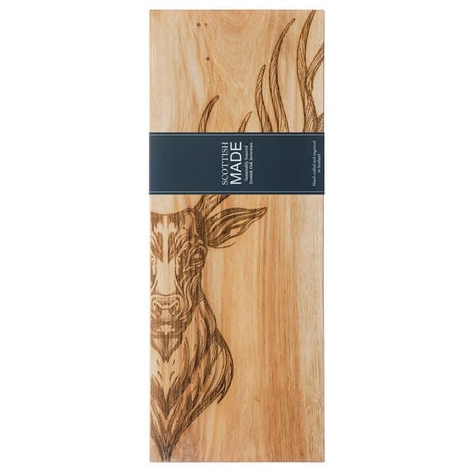 image 1 of The Just Slate Company Stag Large Oak Serving Board
