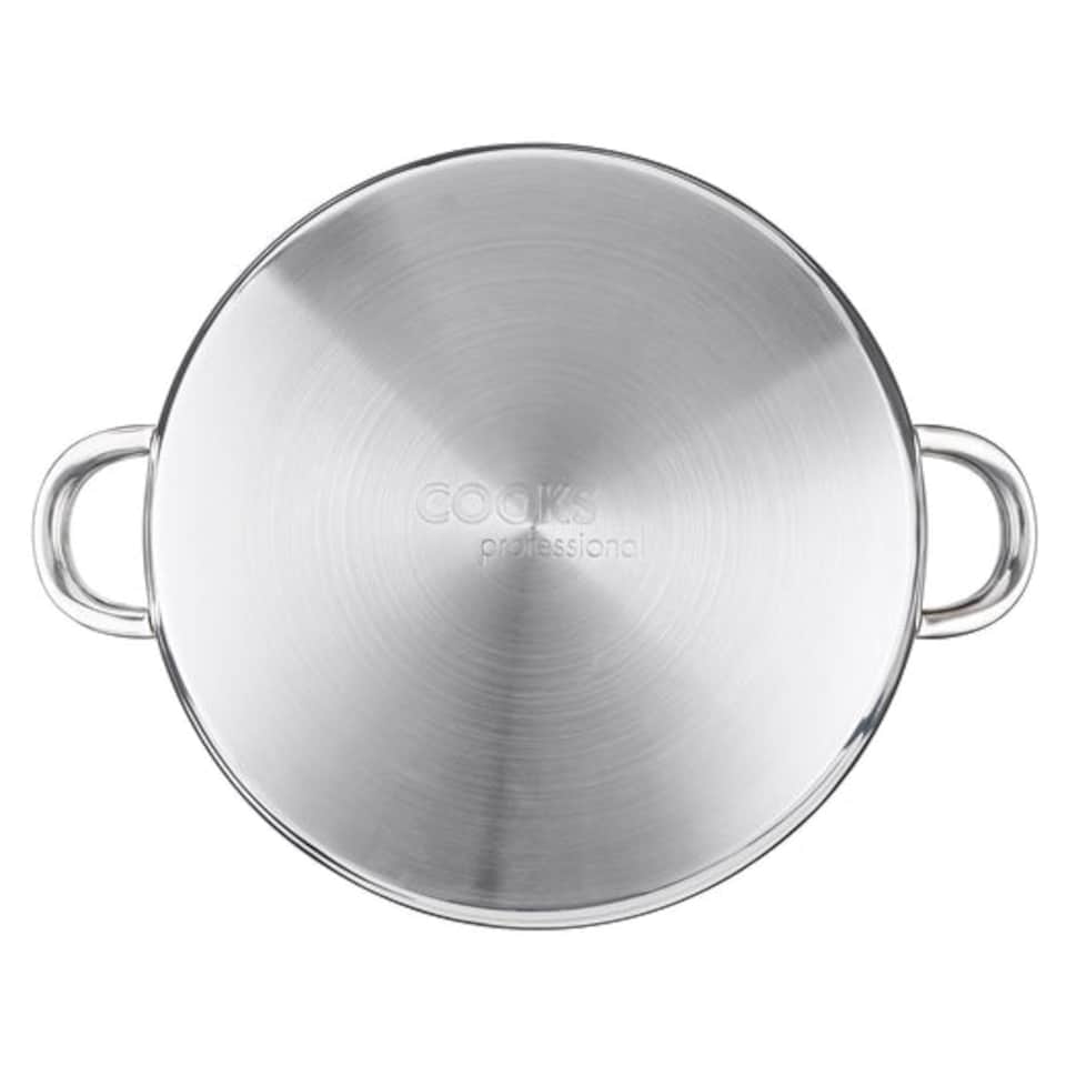 image 1 of Cooks Professional Stainless Steel Non-Stick Saute Pan 30cm with Lid for All Hobs