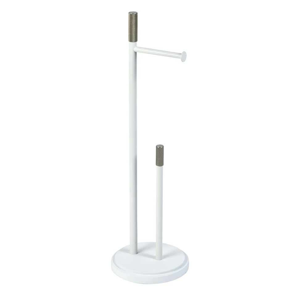 image 1 of Showerdrape Chester White Toilet Roll Holder & Spare Paper Holder Combination
