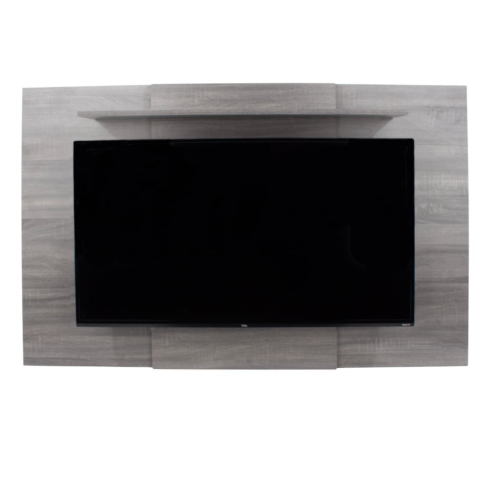 image 1 of Lido TV Display Wall Panel - Extendable or Fixed Media Panel with Adjustable Shelf for TVs