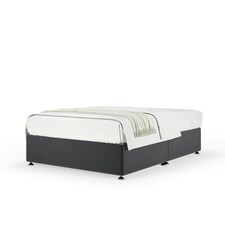 Neptune Spring Graphite Plush Velvet Divan Set Small Single