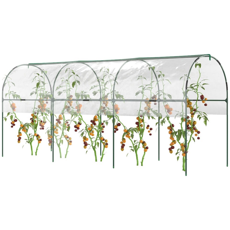 image 1 of Outsunny Tomato Greenhouse with Top Tap, Pointed Bottom and Guy Ropes, Clear