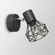 image 2 of ValueLights Retro Style Metal Basket Cage Wall Light Fitting In Pewter Grey Finish