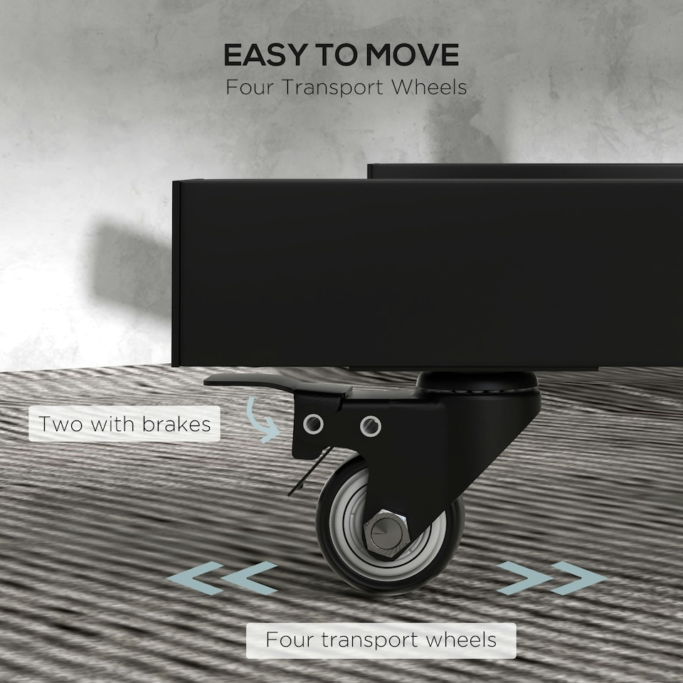 image 1 of SPORTNOW Olympic Weight Plate Rack with 4 Wheels and 6 Fasten Clamps