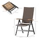 image 5 of Outsunny Folding Garden Chair, 5-level Reclining PE Rattan Garden Dining Chair with Wood Armrests, High Back and Steel Frame for Outdoor, Patio, Terrace, Porch, Brown | Brown | Brown