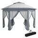 image 1 of Outsunny 3 x 4m Garden Gazebo Hexagon Pop Up Gazebo Party Tent Canopy Double Roof Instant Shelter with Netting and Carry Bag for Outdoor Patio, Grey