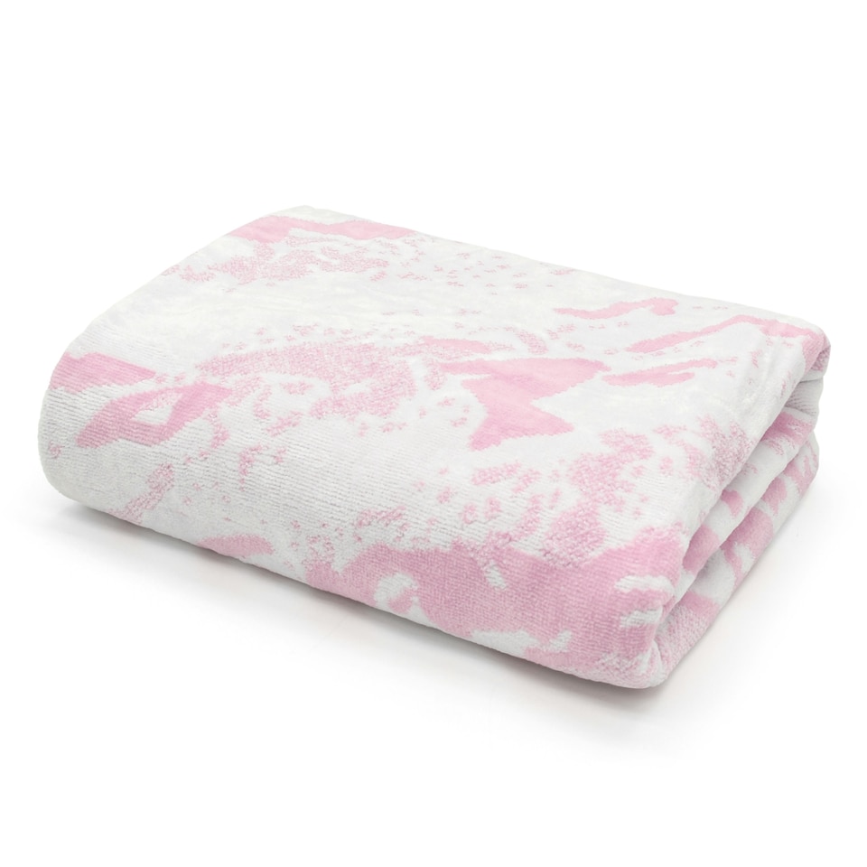 100% Cotton Opulent Marble Pattern Towels - Pink Pink | Bath towel