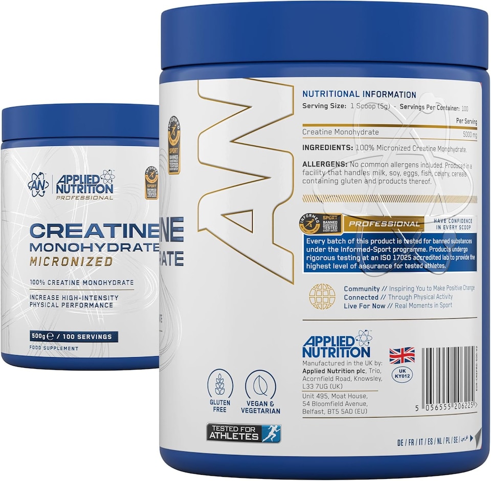 image 1 of Applied Nutrition Creatine Monohydrate Powder - Unflavoured - 100 Servings