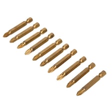 Bluespot Tools Titanium Coated Screwdriver Bits Pz2 X 50mm (pack 10) - Multi Colour - One Size