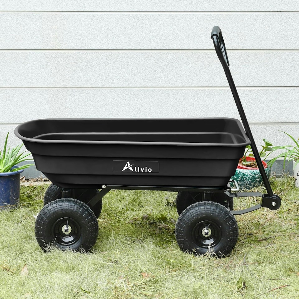 image 1 of Alivio Garden Cart 75L Heavy Duty Wheelbarrow Trolley