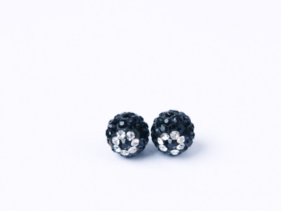 Trimits Black/Crystal Rhinestone Crystal Beads for Embroidery & Jewellery Making - per pack of 2