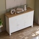 image 3 of Vida Designs Arlington 2 Drawer 3 Door Sideboard Shaker Buffet Cabinet Storage, White & Oak | White | White & Oak | 1