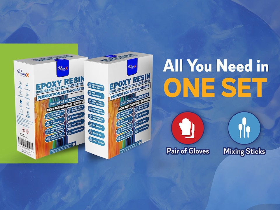 image 1 of RESIN X - Crystal Clear Epoxy Resin Kit for Arts, Crafts & DIY - Bubble-Free, High-Gloss Finish - 4L