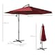 image 7 of Outsunny 3(m) Garden Banana Parasol Cantilever Umbrella w/Crank& Base, Wine Red