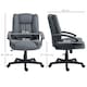 image 7 of HOMCOM Faux Leather Home Office Chair Mid Back Desk Chair with Arms Dark Grey