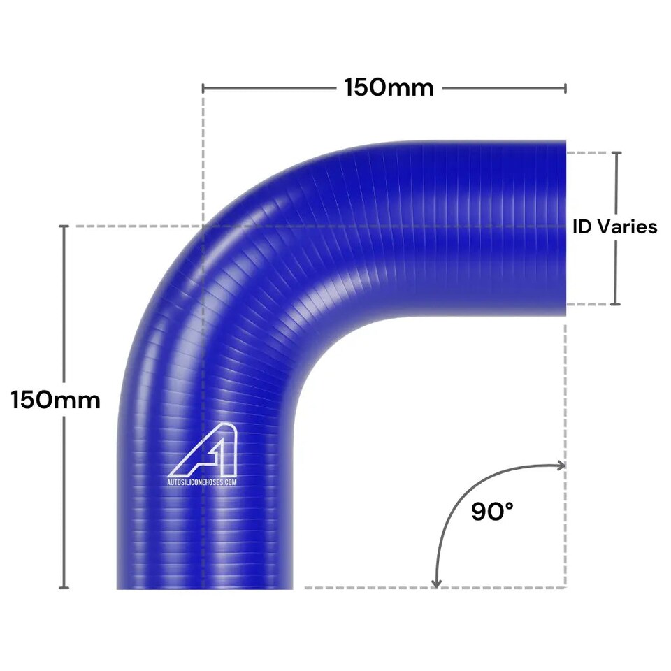 image 1 of Auto Silicone Hoses 90 Degree Silicone Elbow Hose 28mm Blue - High Temp Reinforced Bend Coupler for Turbo Intercooler Coolant Radiator Water Air