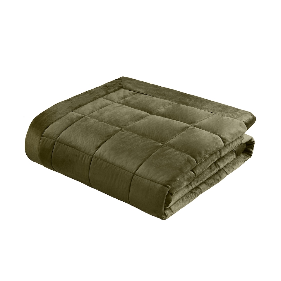 image 1 of Catherine Lansfield Kingsley Matt Velvet Quilted Bedspread