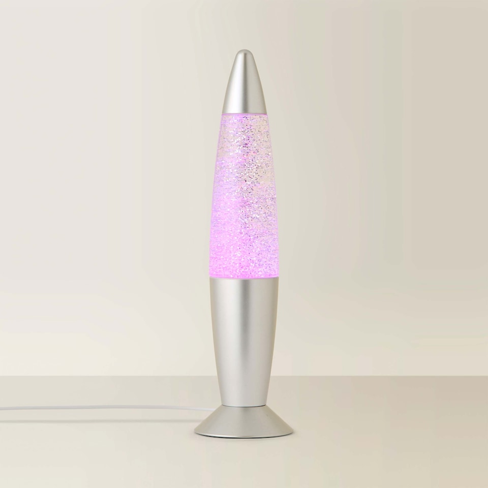 image 1 of ValueLights Rizzo Glitter lamp Illuminated Decoration & Integrated Bulb | Silver