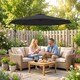 image 6 of Outsunny 3(m) Banana Parasol Cantilever Umbrella Garden | Black | Black | 3 m diameter