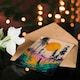 image 4 of Sunrise Joy Abstract Forest Landscape Painting Birthday Greeting Card