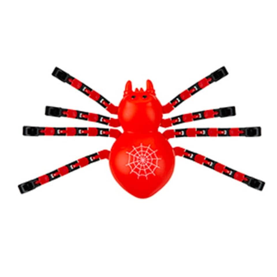 image 1 of Spooky Horror Halloween Jointed Leg Red Spider Toy Decoration 17cm