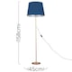 image 3 of ValueLights Modern Copper Metal Standard Floor Lamp With Navy Blue Shade