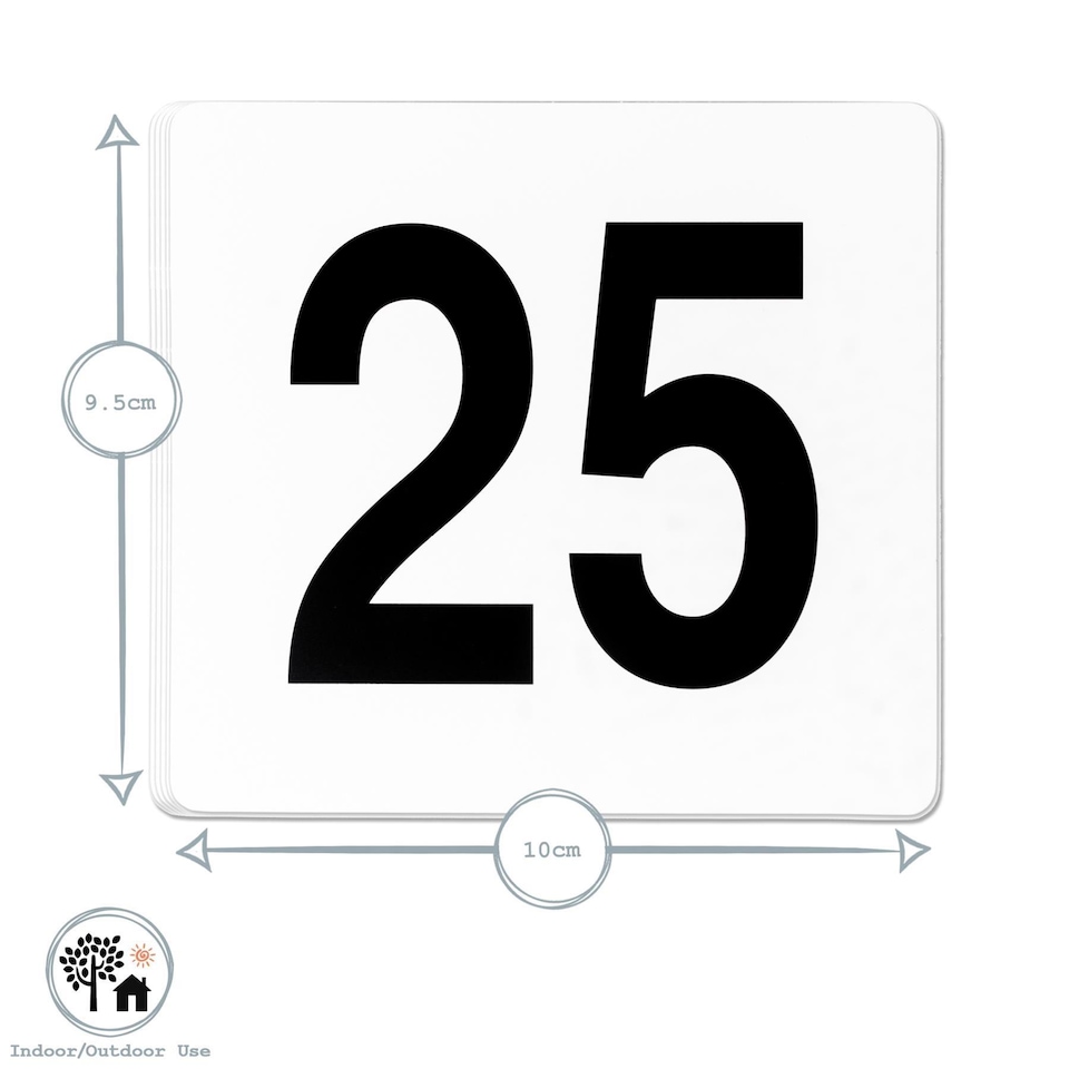 image 1 of Argon Tableware Wedding Table Number Cards - 1 to 25 - White | White | White